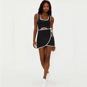 BEACH RIOT Sport Astrid Dress in Black White Contrast Size Large $138